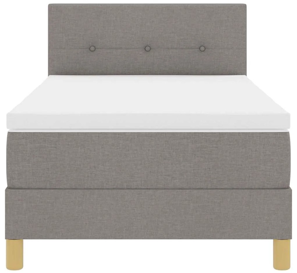 Cama Box com Colchão &amp; LED Taupe 80x200 cm Tecido
