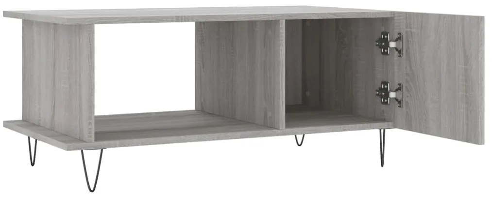 Mesa de centro 90x50x40 cm derivados de madeira cinzento sonoma