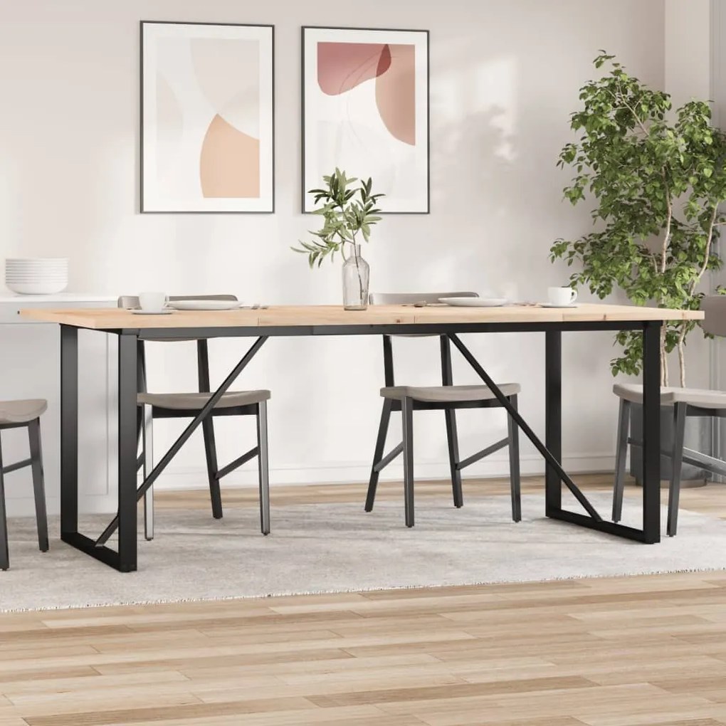 Mesa de jantar estrutura O 200x100x75,5 cm pinho/aço