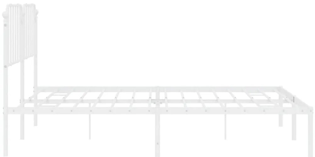 Estrutura de cama com cabeceira 200x200 cm metal branco