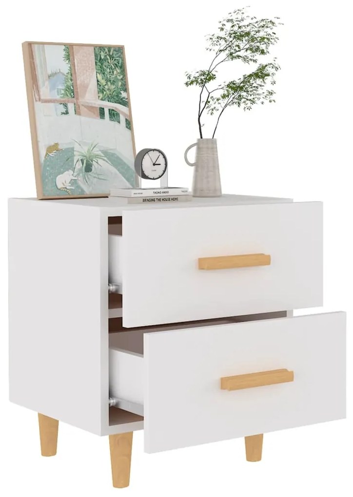 Mesas de cabeceira 2pcs 40x35x47,5 cm branco