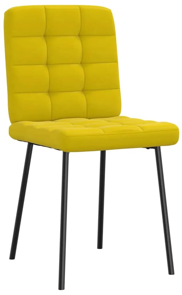 Cadeiras de jantar 4 pcs veludo amarelo