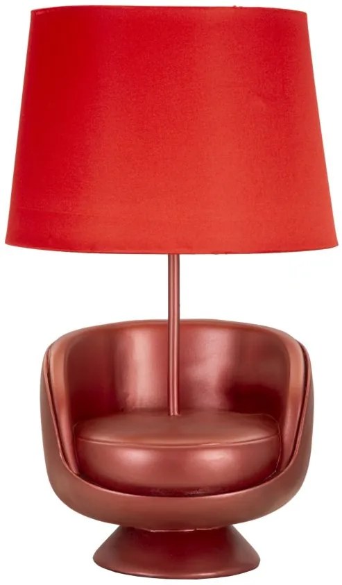 LAMPADA DA COMODINO MIDCENTURY ROSSA CM Ø 26X43