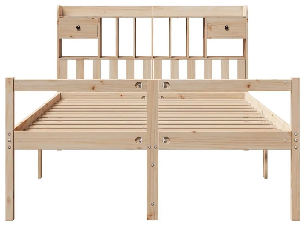 Cama com estante sem colchão 140x200 cm pinho maciço
