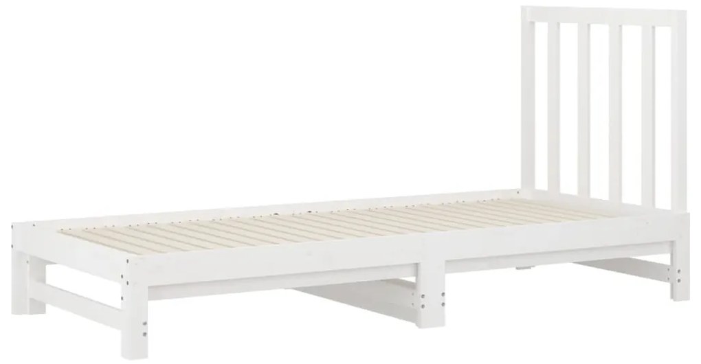 Sofá-cama de puxar 2x(90x200) cm pinho maciço branco