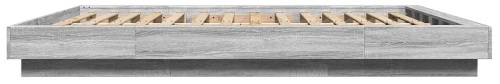 Estrutura de cama 150x200 cm derivados de madeira cinza sonoma