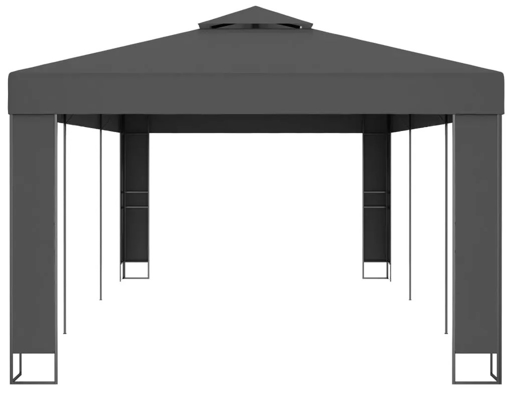 Gazebo com telhado duplo 3x6 m antracite