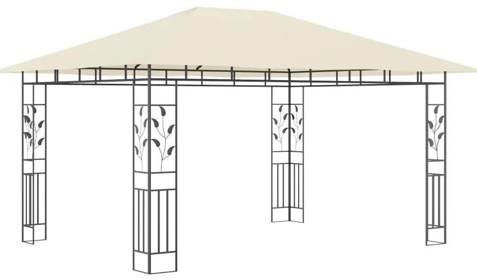 Gazebo com rede mosquiteira 4x3x2,73 m 180 g/m² creme