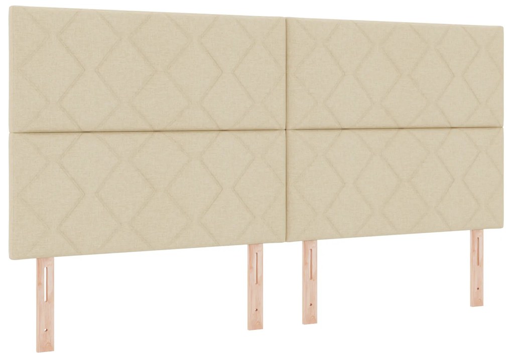 Cabeceira Design de Blocos de Diamante Creme 200 cm Tecido