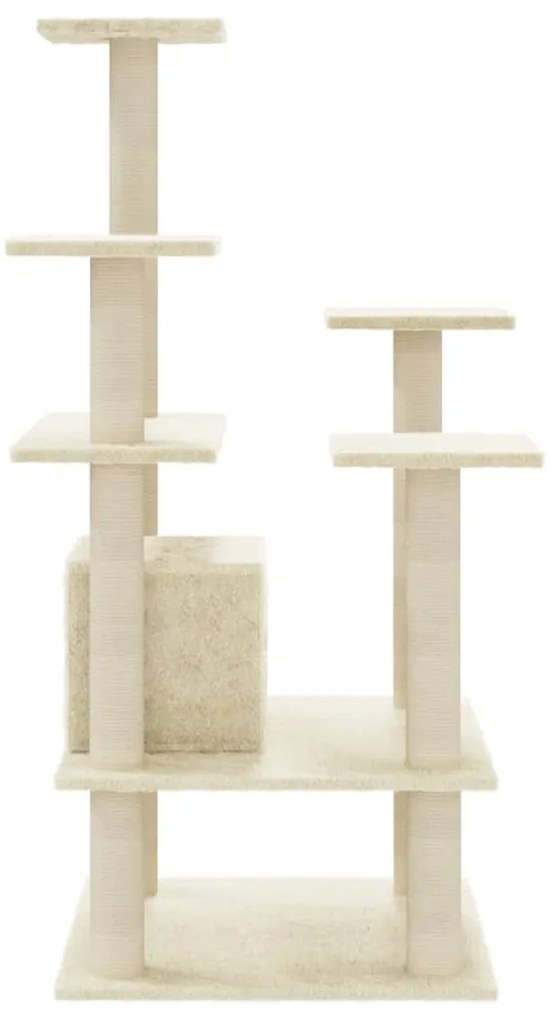 Árvore para gatos c/ postes arranhadores sisal 110 cm cor creme