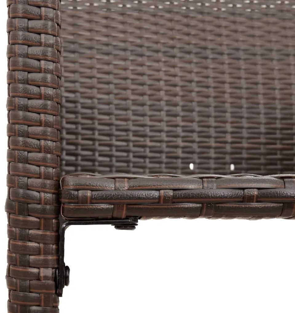 Bancos de bar para jardim 2 pcs vime PE castanho