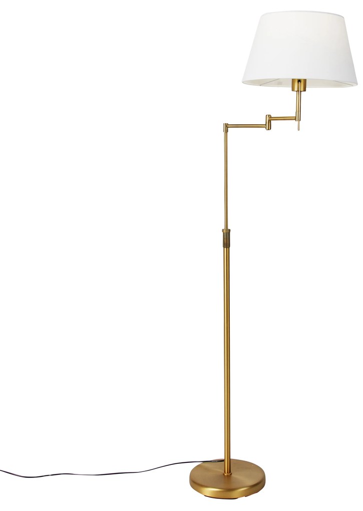 LED Candeeiro de pé inteligente bronze com abajur branco incl. Wifi A60 - Ladas Deluxe Moderno