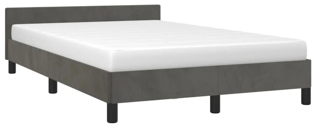 Estrutura de cama sem colchão 120x190 cm Veludo cinza escuro