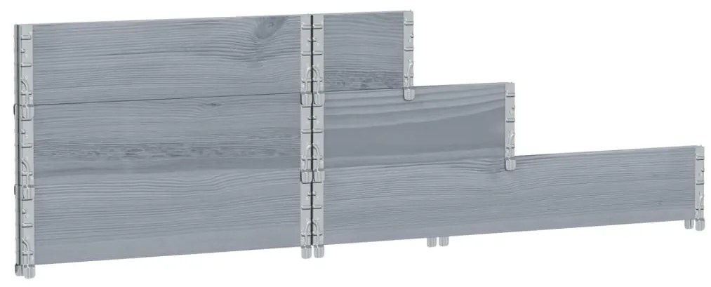 Canteiro elevado de 3 níveis 120x80 cm pinho maciço cinzento