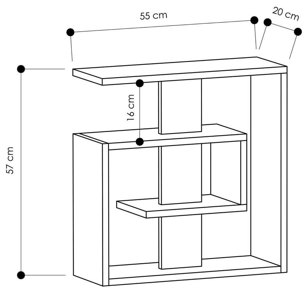 Mesa de Apoio Saly – Carvalho Sonoma e Branco – 55x57x20 cm