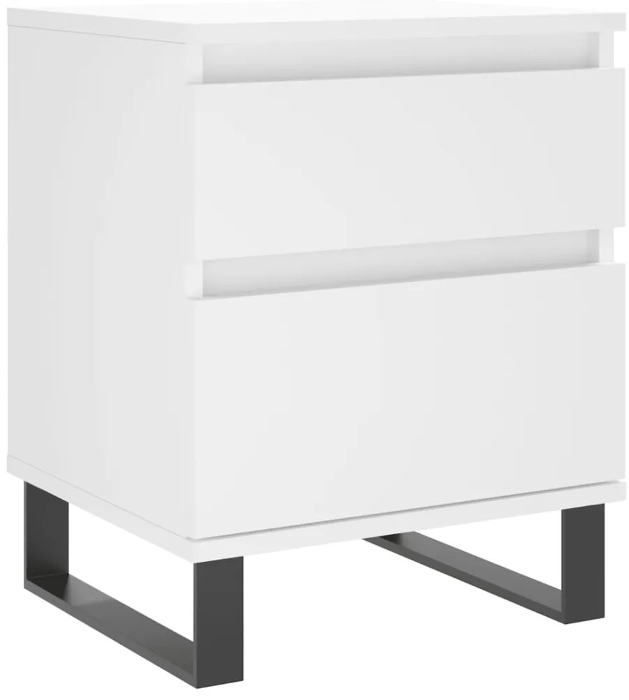 Mesas de cabeceira 2pcs 40x35x50 cm derivados de madeira branco