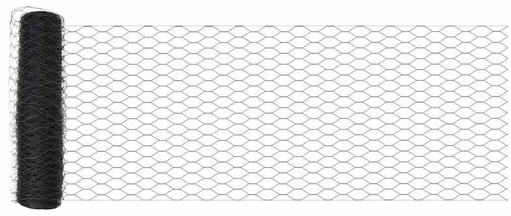 Cerca Hexagonal com 13 Postes de Espeto 1x25 m Aço Galvanizado