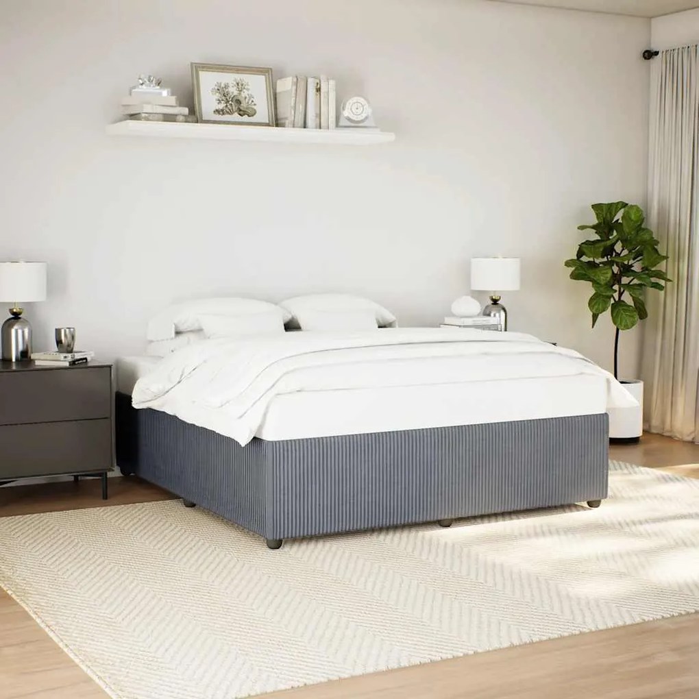 vidaXL Estrutura de cama sem colchão 180x200 cm veludo cinzento-escuro