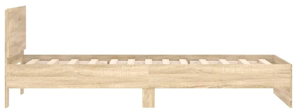 Cama sem colchão com cabeceira 100x200 cm carvalho sonoma