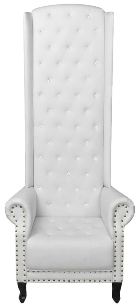 Poltrona de costas altas couro artificial branco