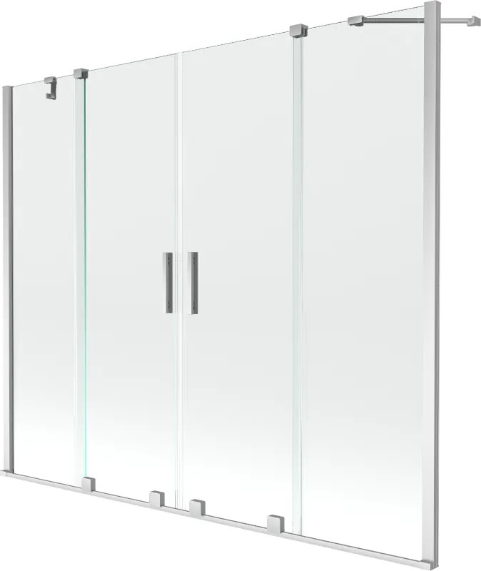 Mexen Velar Duo paravana de banho deslizante de 2 painéis 190 x 150 cm, transparente, cromado - 896-190-000-02-01