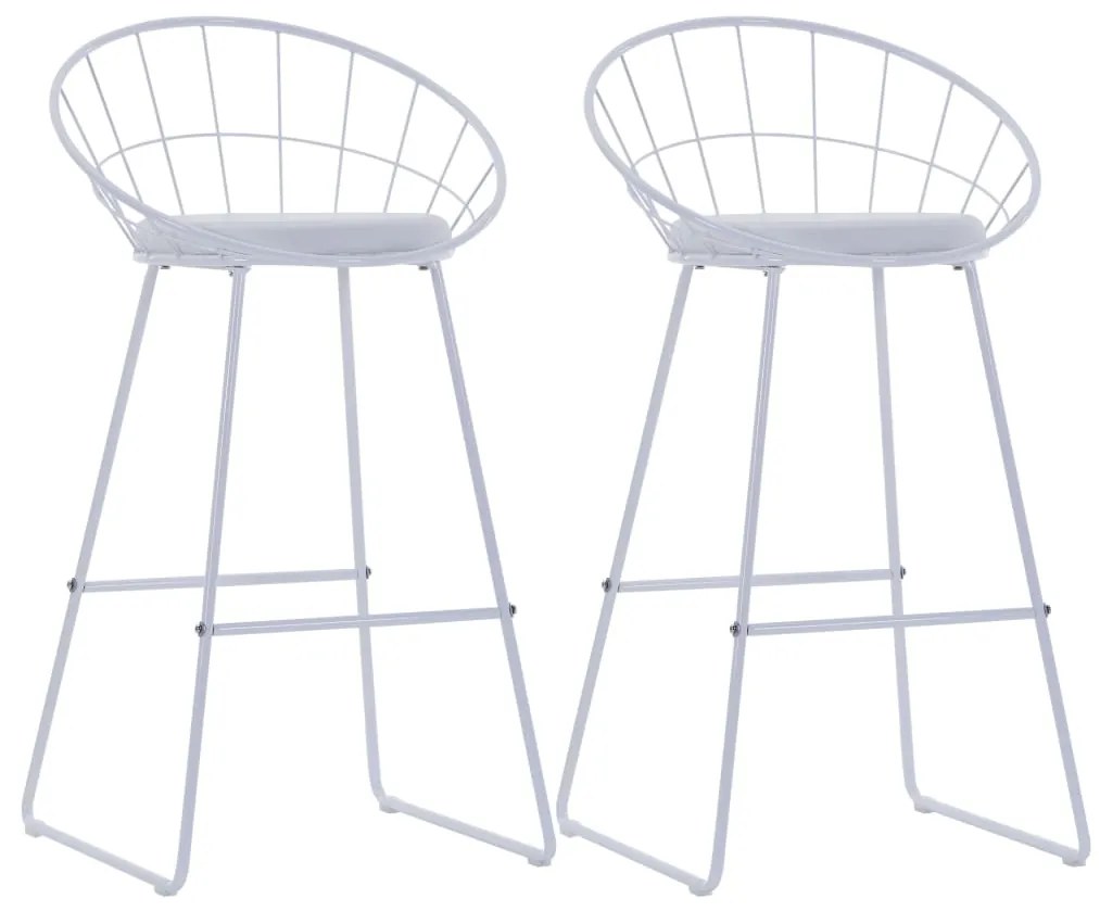 vidaXL Bancos de bar 2 pcs couro artificial branco