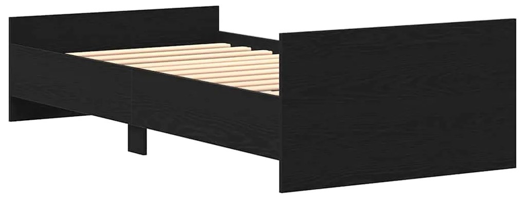 Estrutura cama s/ colchão derivados madeira carvalho preto
