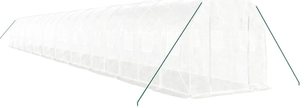 Estufa com estrutura de aço 40 m² 20x2x2 m branco