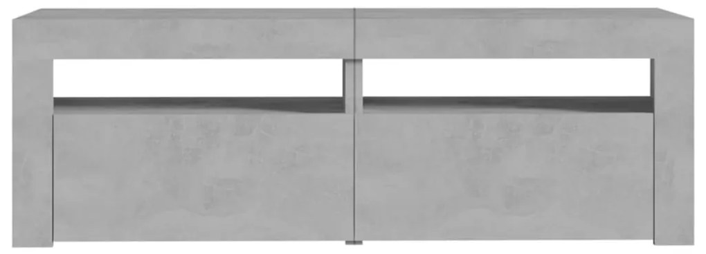 Móvel de TV com luzes LED 120x35x40 cm cinzento cimento