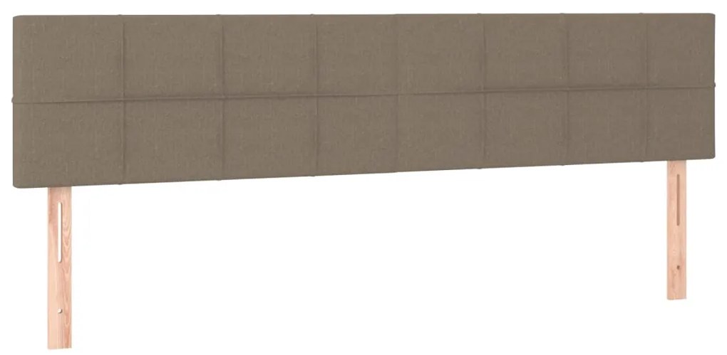 Cama box spring colchão/LED 160x200 cm tecido cinza-acastanhado