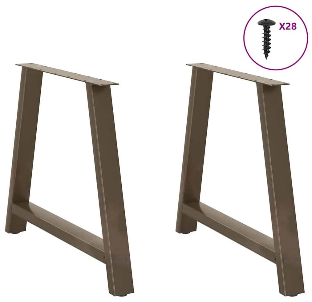 Pés de mesa de jantar em formato A, 2 peças, 90x (72-73) cm, aço