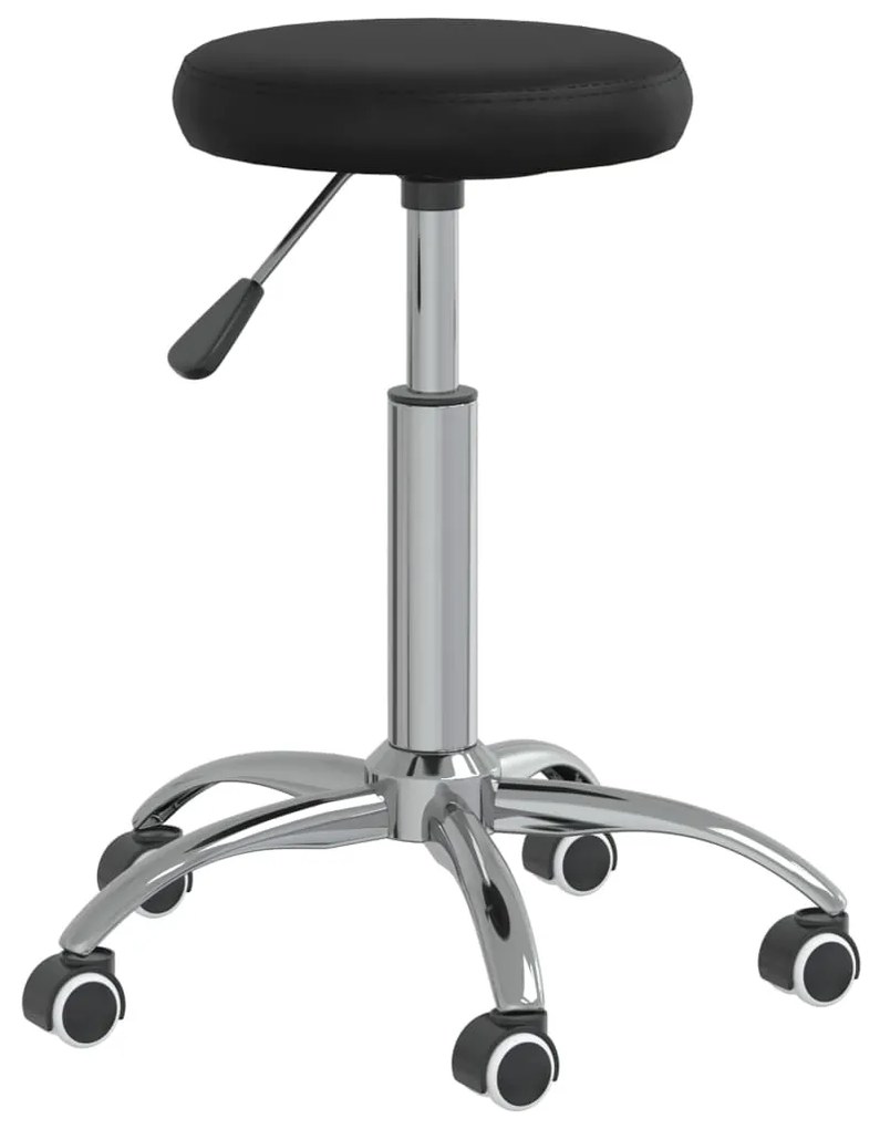 Cadeira de escritório giratória couro artificial preto