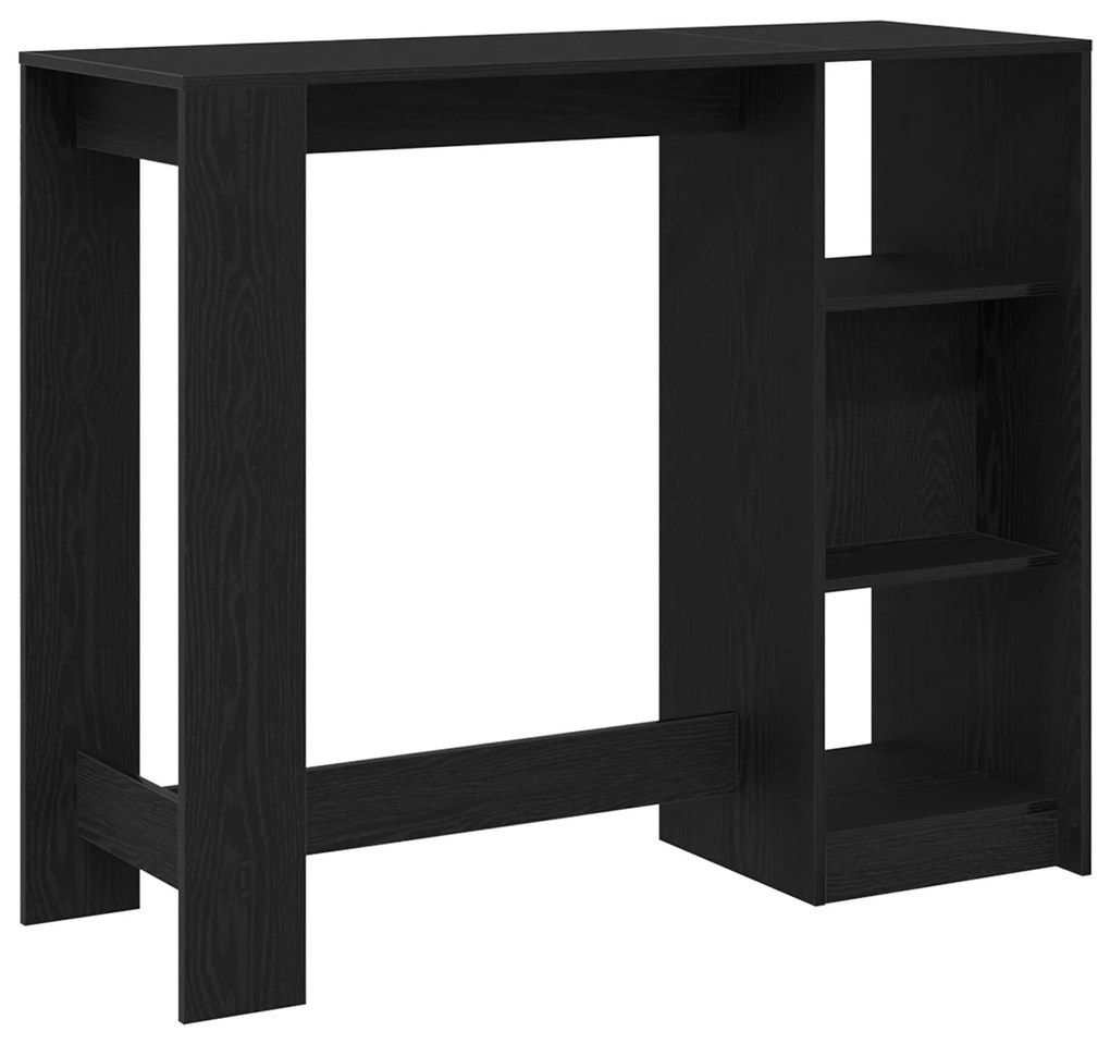 Mesa de Bar vidaXL com Prateleira Madeira de Carvalho Preta 102,5x46x1