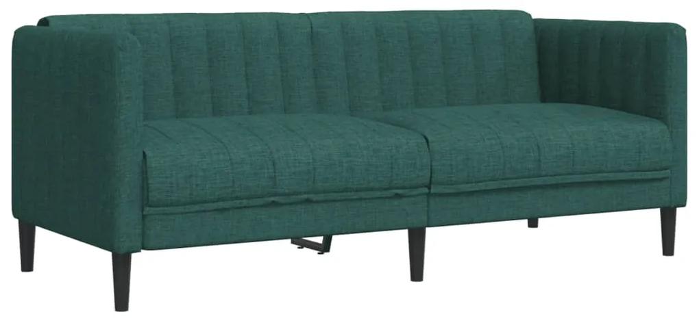 2 pcs conjunto de sofás tecido verde-escuro