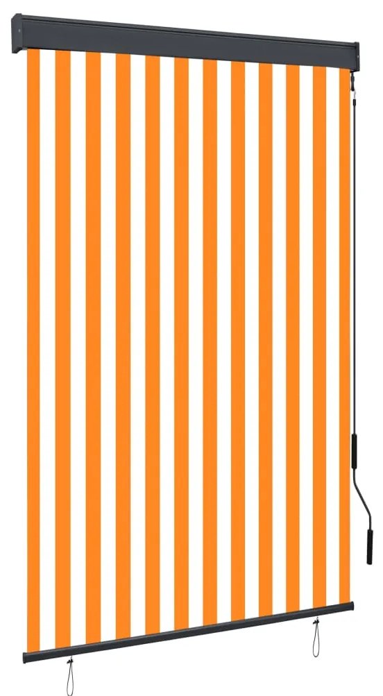 vidaXL Estore de rolo para exterior 120x250 cm branco e laranja