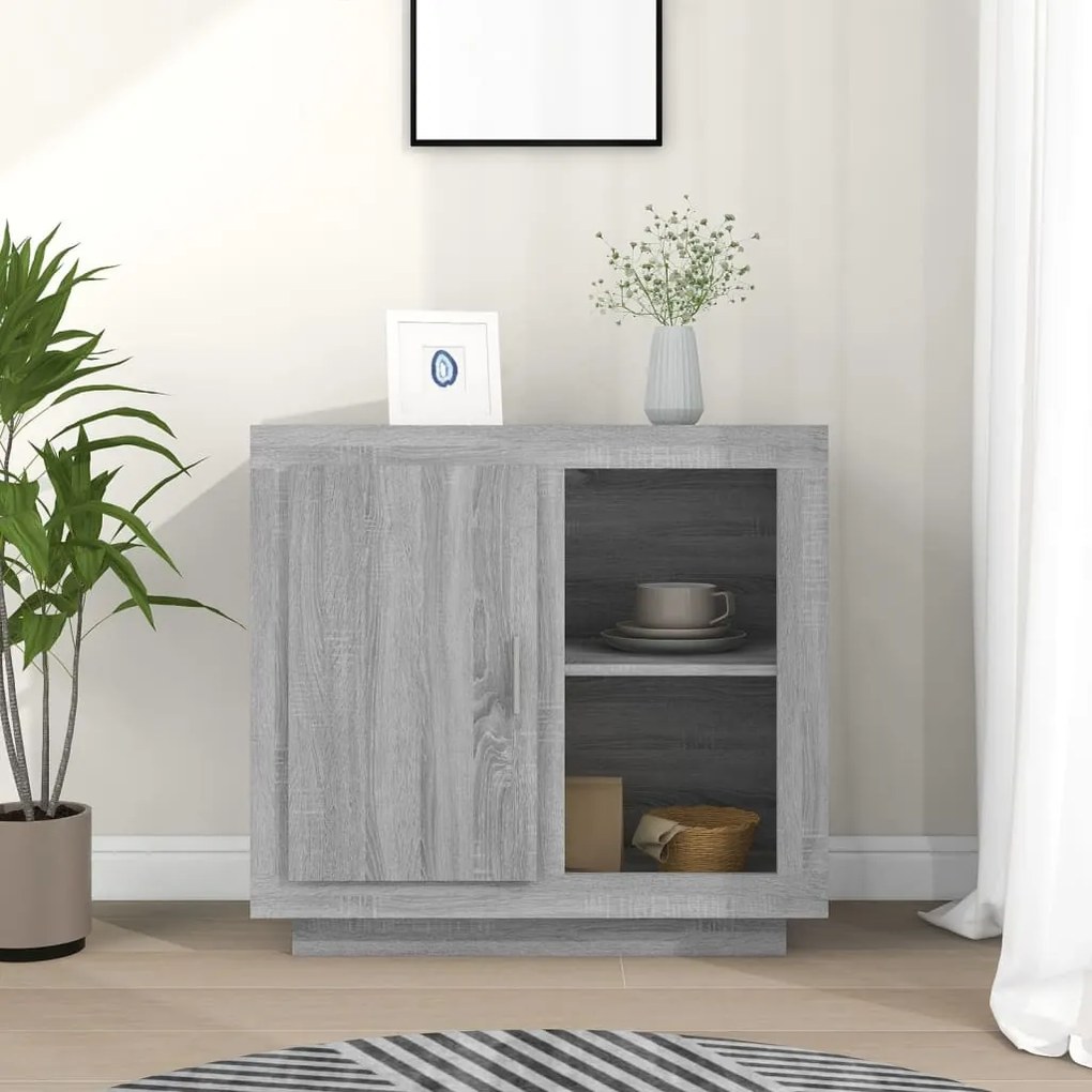 vidaXL Aparador 80x40x75 cm cinzento sonoma