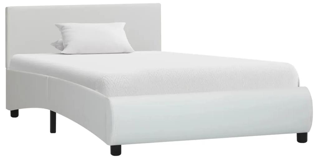 285456 vidaXL Estrutura de cama 90x200 cm couro artificial branco