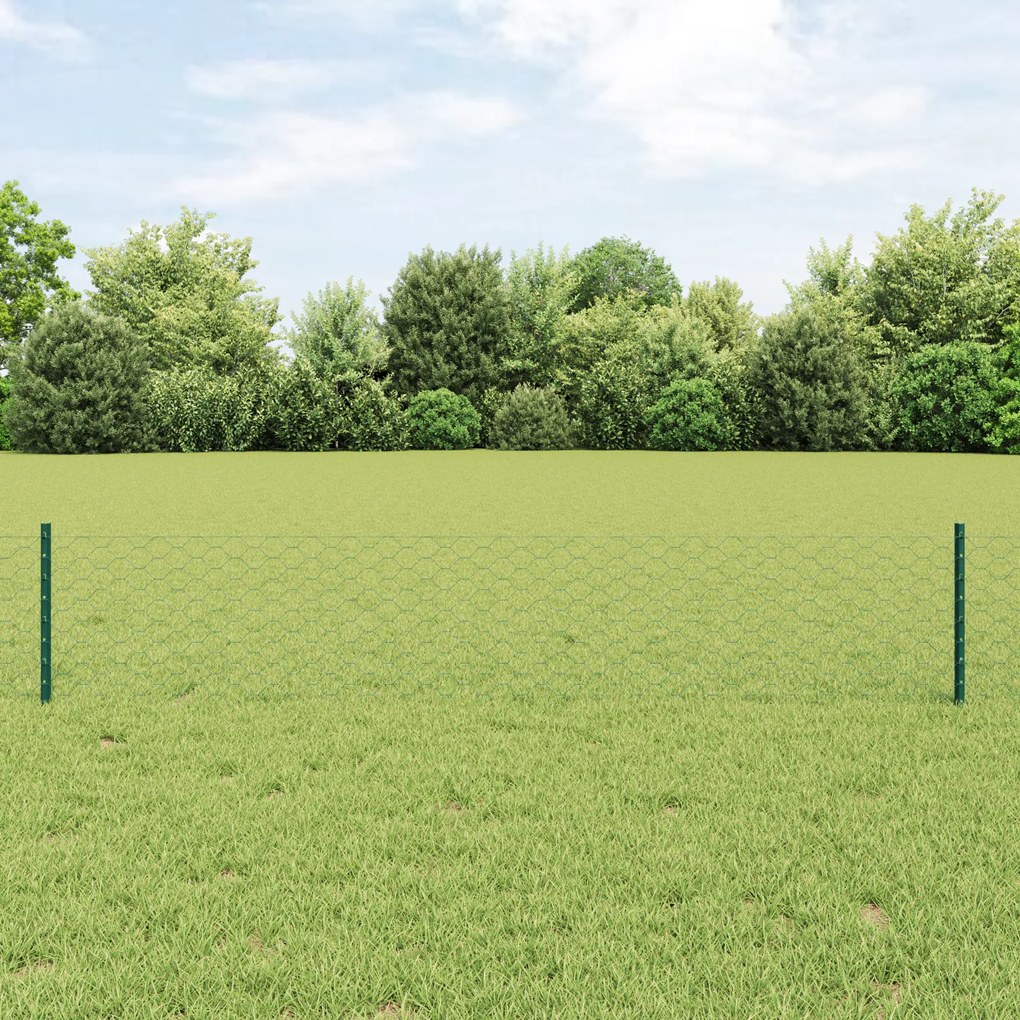 Postes de Cerca vidaXL 5 pcs U-Channel Verde 40 cm Aço