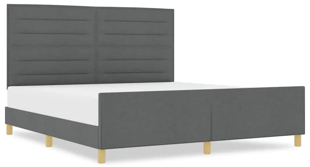 Cama vidaXL Cinza Escuro 180x200 cm Tecido