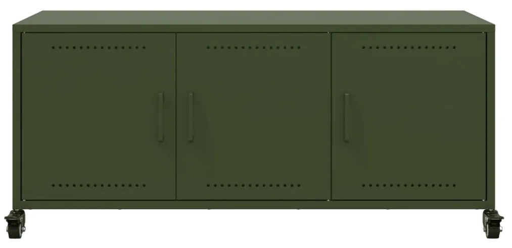 Móvel de TV 100,5x39x43,5 cm aço verde-azeitona