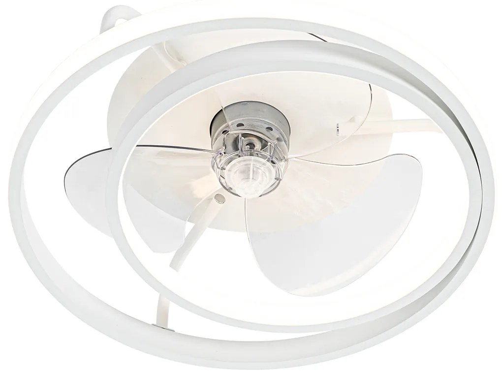 Ventilador de teto branco com LED e controlo remoto - Kees Design