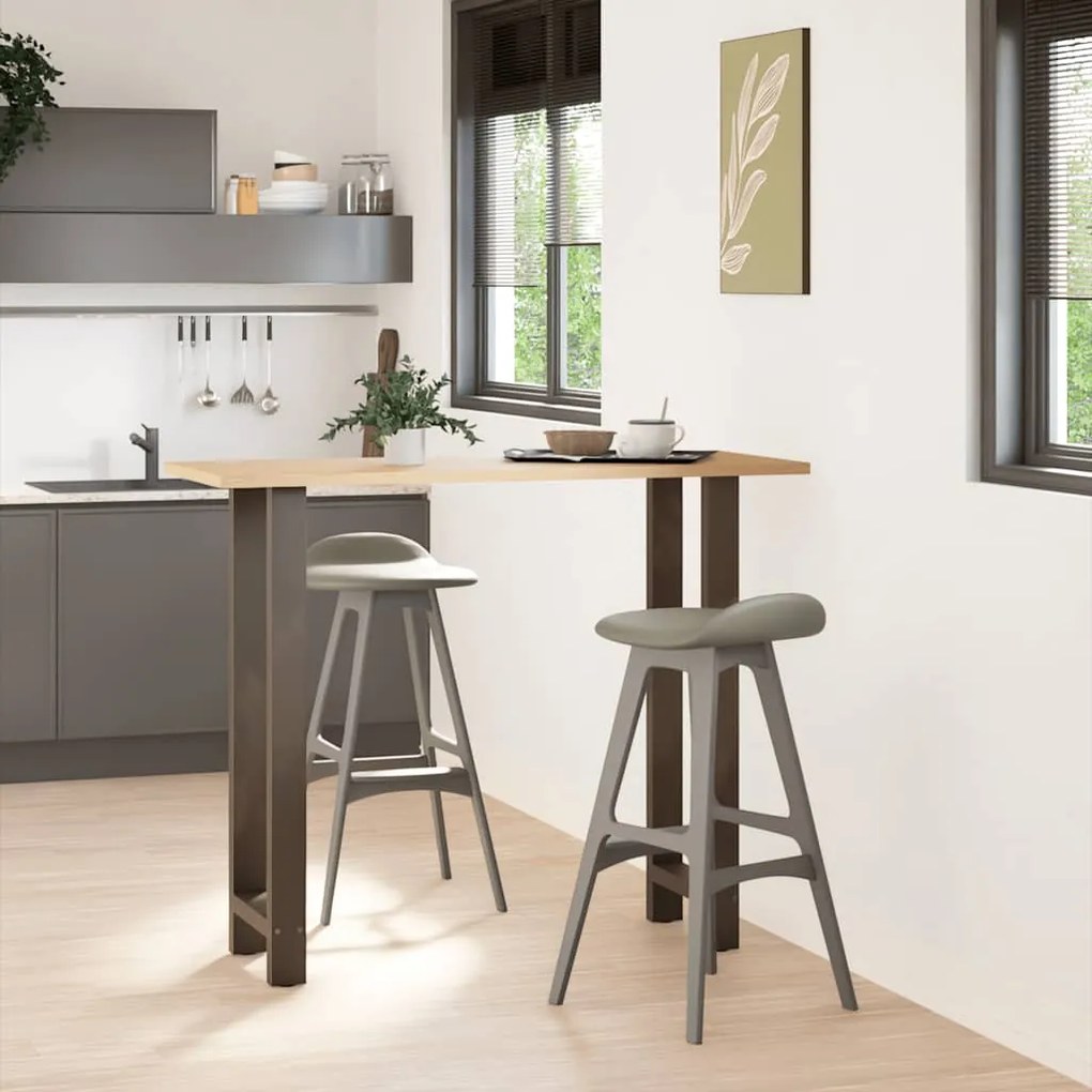 Pés de mesa de bar em aço natural, 2 peças, 50x (110-111) cm, aço