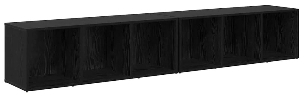 Conjunto de móvel de TV 2 pcs Carvalho Preto 37 x 35 x 107 cm