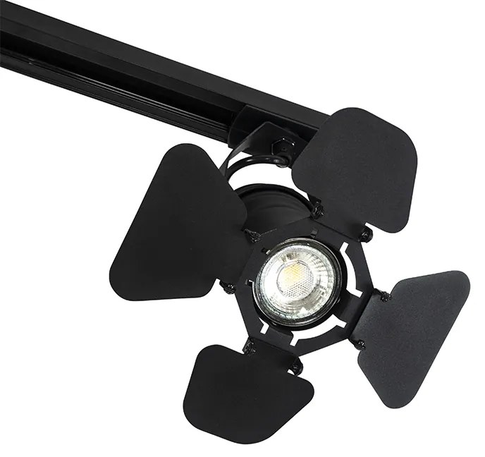 Sistema de calhas com 3 focos pretos - Movie Moderno