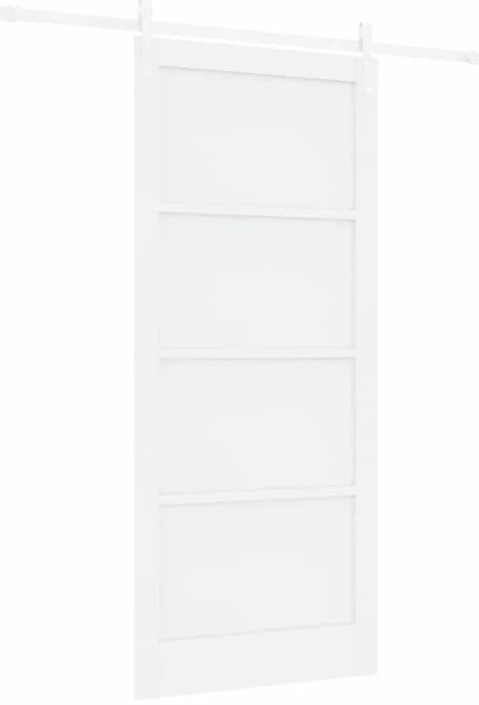 Porta Deslizante vidaXL com Ferragens Brancas 93x211 cm de Madeira Sól