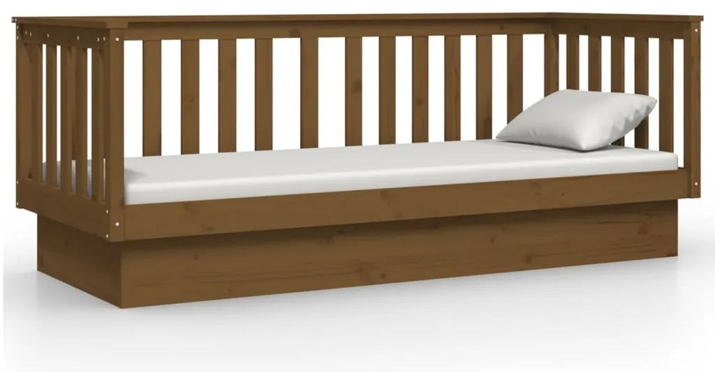 Sofá-cama 90x190 cm madeira de pinho maciça castanho mel