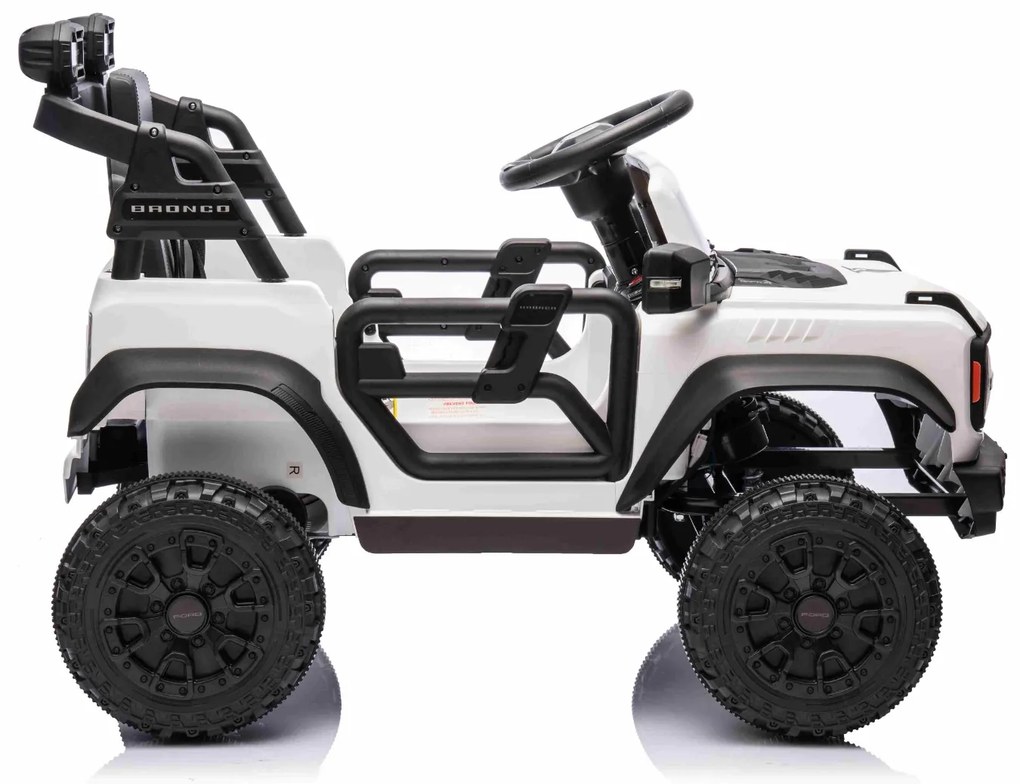 Carro elétrico para crianças 12V Ford Bronco com tração traseira, licenciado (1 Lugar) bateria de lítio, leitor de MP3 com entrada USB, luzes LED Bran