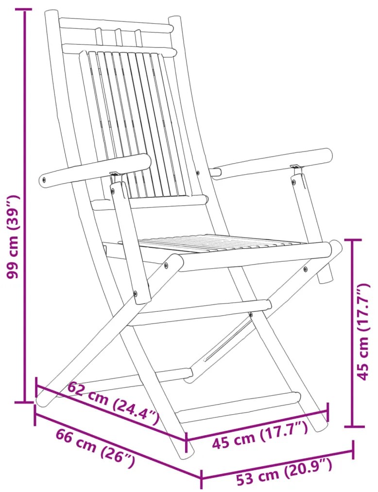 5 pcs conjunto de jantar para jardim bambu