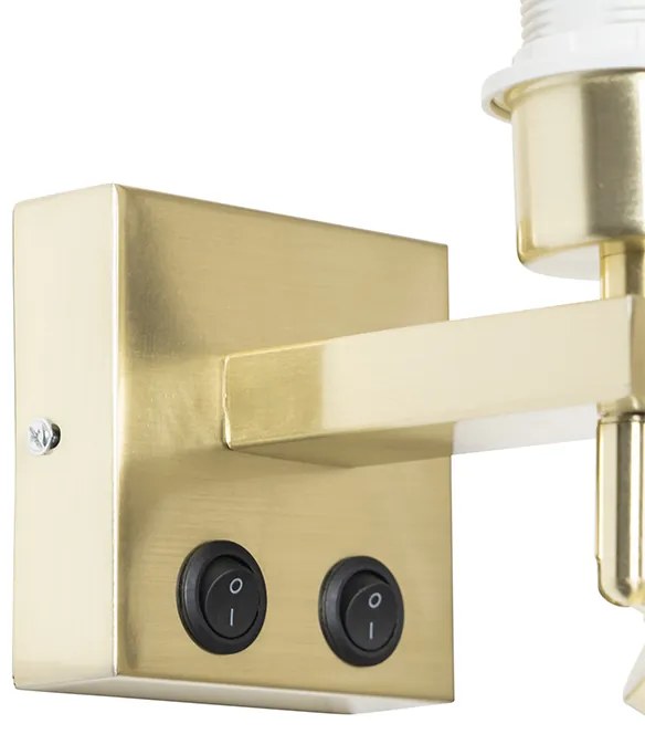 Candeeiro de parede moderno em latão com luz de leitura - Brescia