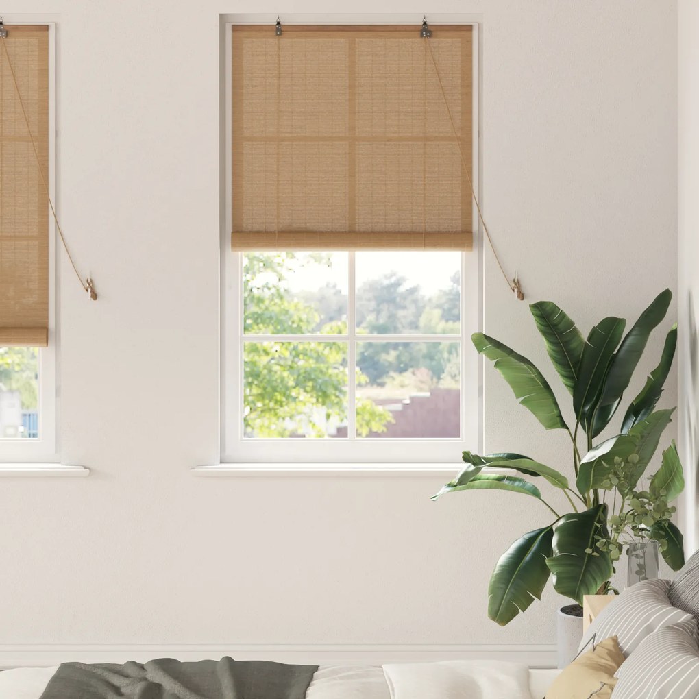 vidaXL Persianas e Sombras de Janela Marrom Claro 90 x 220 cm Bambu